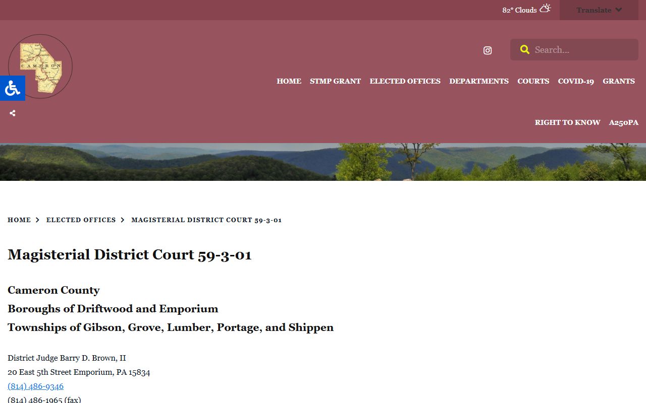 Cameron County traffic court records Magisterial District Court