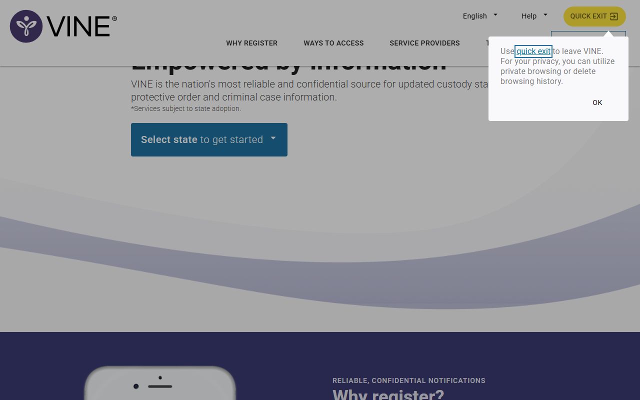 Cameron County inmate records VINELink custody notification portal