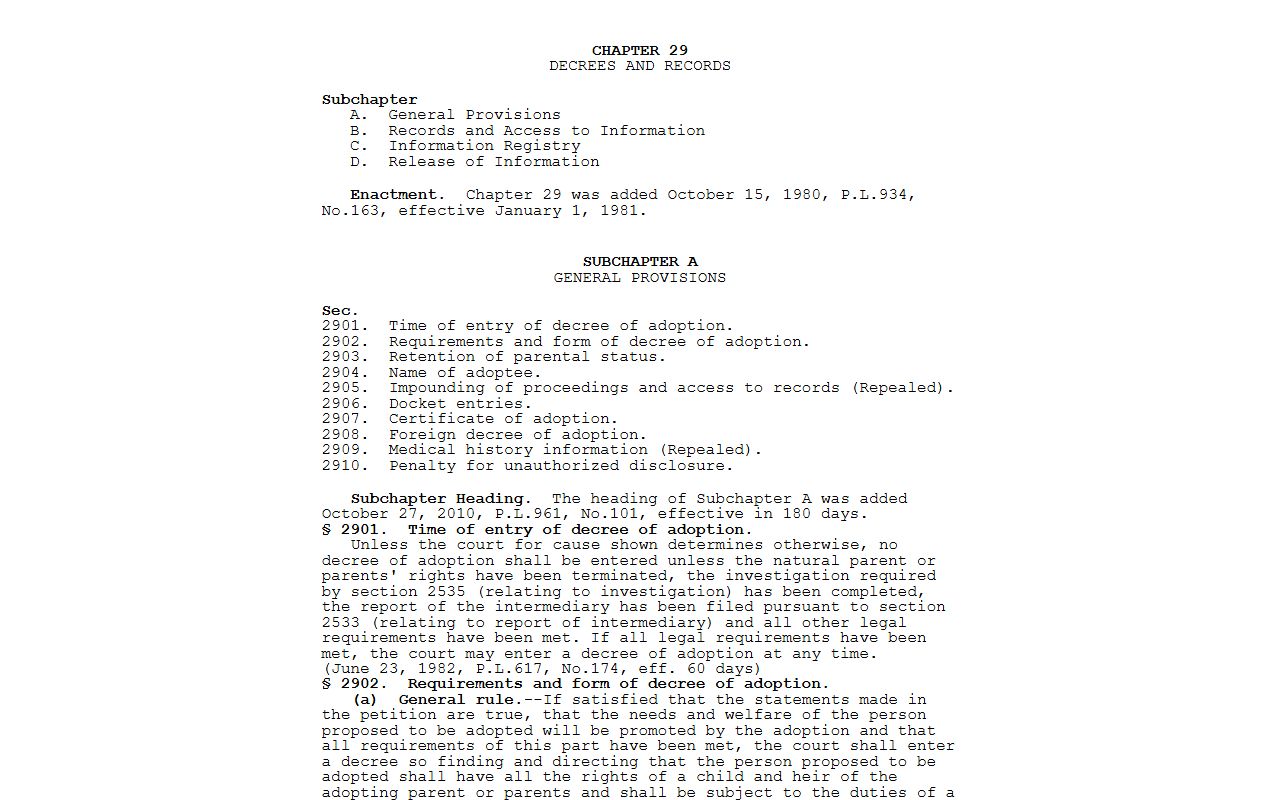 Cameron County marriage and divorce records Pennsylvania family confidentiality law
